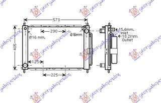 ΨΥΓEIO Νερού+A/C (ΕΝΣΩΜΑΤΩΜεΝΟ)1,2i8/16V-1,5DCi(51x38) / RENAULT MODUS 05-08 / 8200134606 - 1 Τεμ