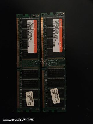 2x 512MB RAM PC3200U - 30330 DDR 400MHz CL3 