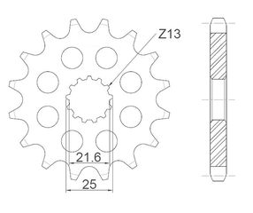 Γρανάζι Κίνησης RK C6182-Z17-2Q RACING Ελαφρομ. (JTF513) GSXR1000 01-08,550/650/750 YAM/SUZ/KAW.