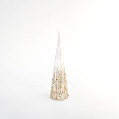 ΔΕΝΤΡΟ ΚΩΝΟΣ ΜΕ ΣΑΜΠΑΝΙ - ΛΕΥΚΟ GLITTER ΝΗΜΑ, 14x50cm Eurolamp 600-40906