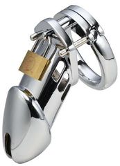 Steel Padlock chastity cage Silver
