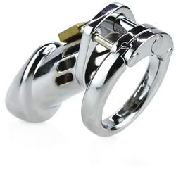 Steel Padlock chastity cage Silver-thumb-4