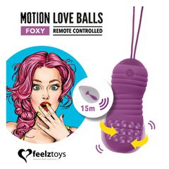 Δονούμενο Κολπικό Αυγό Motion Love Balls Foxy με Τηλεχειρισμό - Feelztoys