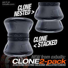 Δαχτυλίδια Πέους και Όρχεων Oxballs Clone 2-Pack Μαύρα