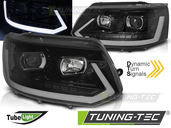 Φανάρια TUBE LIGHT Μαύρο SEQ για VW T5 2010-2015