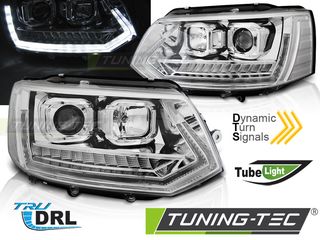 Φανάρια TUBE LIGHT DRL χρωμίου SEQ για VW T5 2010-2015
