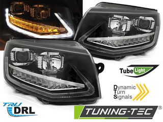 Φανάρια TUBE LIGHT DRL Μαύρο SEQ για VW T6 15-19