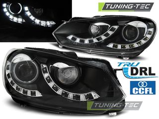 Φανάρια DUAL TRUE DRL Μαύρο για VW GOLF 6 10.08-12