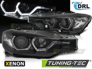 XENON Φανάρια ANGEL EYES LED DRL Μαύρο για BMW F30/F31 10.11 - 05.15