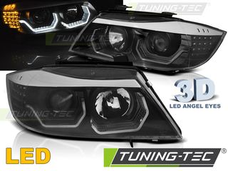 Φανάρια ANGEL EYES LED 3D Μαύρο για BMW E90/E91 05-08