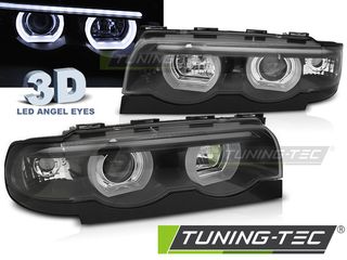 Φανάρια ANGEL EYES LED 3D Μαύρο για BMW E38 94-01