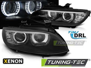XENON Φανάρια ANGEL EYES LED Μαύρο AFS για BMW E92/E93 06-10