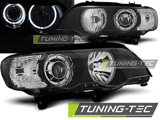 Φανάρια ANGEL EYES LED Μαύρο για BMW X5 E53 09.99-10.03