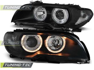 Φανάρια ANGEL EYES Μαύρο για BMW E46 04.03-06 COUPE CABRIO