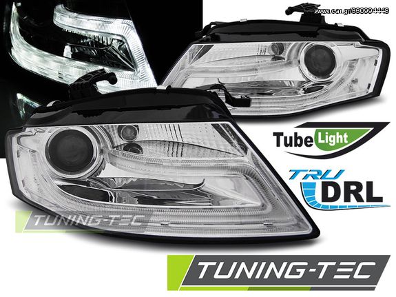 Φανάρια TRUE DRL χρωμίου για AUDI A4 B8 04.08-11