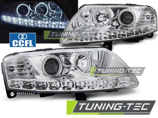Φανάρια ANGEL EYES LED χρωμίου για AUDI A6 C6 04.04-08