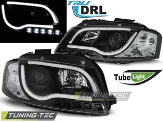 Φανάρια TUBE LIGHT DRL Μαύρο για AUDI A3 8P 05.03-03.08