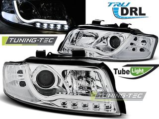 Φανάρια TUBE LIGHT DRL χρωμίου για AUDI A4 10.00-10.04