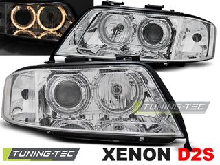 XENON Φανάρια ANGEL EYES χρωμίου για AUDI A6 05.97-09.99