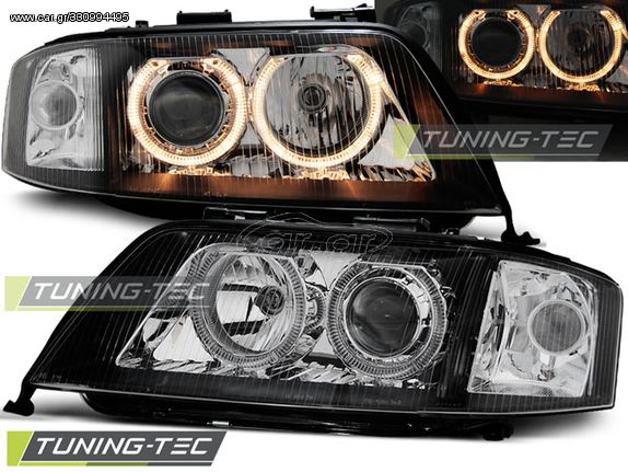 Φανάρια ANGEL EYES Μαύρο για AUDI A6 05.97-06.01