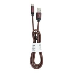 Cable USB - Type C 2.0 Leather C183 dark brown 1 meter