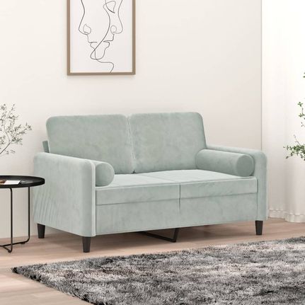 vidaXL Μαξιλάρια Διακοσμητικά 2 τεμ. Ανοιχτό Γκρι Ø15x50 εκ. Βελούδινα