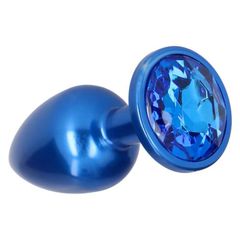 Πρωκτική Σφήνα Butt Plug Plug Blue Teardrop με Διαμάντι - Toyz4lovers