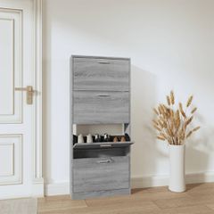 Παπουτσοθήκη Γκρι Sonoma 59x17x150 εκ. από Επεξεργασμένο Ξύλο 342524