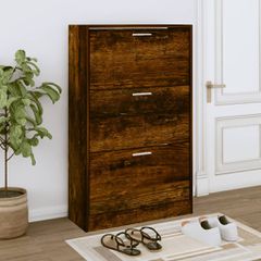 Παπουτσοθήκη Καπνιστή Δρυς 63x24x103 εκ. από Επεξεργασμένο Ξύλο 342555