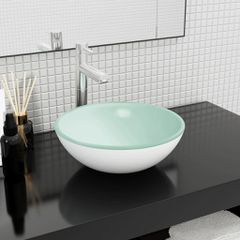 Νιπτήρας Λευκός 35x12 εκ. από Ψημένο Γυαλί 345252