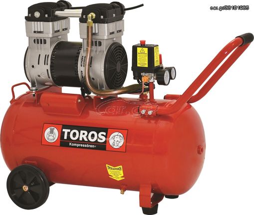 Αεροσυμπιεστής Μονομπλόκ 50LT/1,55HP OILFREE Brushless & Silent Toros 40152