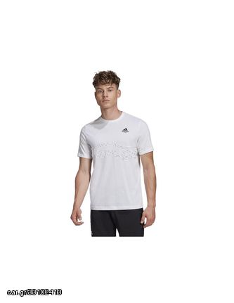 Adidas US Open 2 Αθλητικό Ανδρικό T-shirt Λευκό με Στάμπα GD9115