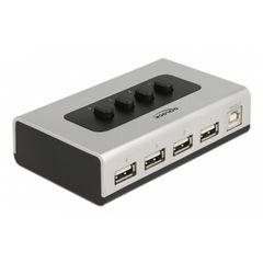 DELOCK USB switch 87762 σε USB Type B, 4 σε 1, bidirectional, ασημί