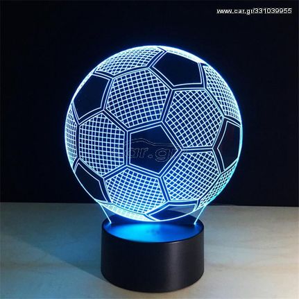 3D Διακοσμητικό Πολύχρωμο LED Φωτιστικό Αφής Μπάλα Ποδοσφαίρου N01126