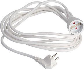 Eurolamp 147-13017 Λευκή Μπαλαντέζα Προέκταση Καλωδίου 5m Διατομής 3x1.5mm²