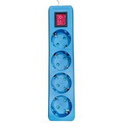 Eurolamp 147-62072 Μπλε Πολύπριζο 4 Θέσεων Με Διακόπτη 2m
