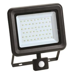 Eurolamp 147-69643 Μαύρος LED Προβολέας 50W SMD Με Περιστρεφόμενο Αισθητήρα Κίνησης IP44 4000K Plus