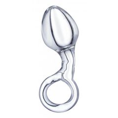 Small glass butt plug with retrieval ring 13 x Ø 3.3 cm-thumb-1