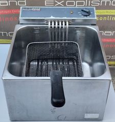 Φριτέζα Ηλεκτρική Μονή Τριφασική 7Lt 34,5x39x27Cm - Μεταχειρισμένη.-thumb-1