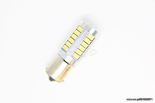 Led λάμπα BA15S с 33 led 5630 και προτζέκτορα, διπλού φωτισμού - λευκό χρώμα