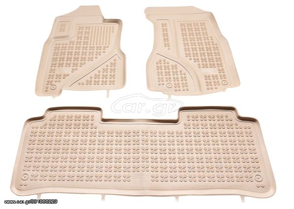 Λαστιχένια πατάκια Rezaw Plast για Honda CR -V (2002-2007) - τύπου σκαφάκι - μπεζ - 3τμχ.