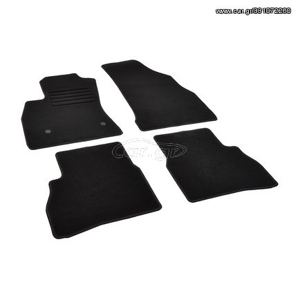 Πατάκια δαπέδου μοκέτας Standard μαύρα για Fiat Doblo (II) 2τμχ