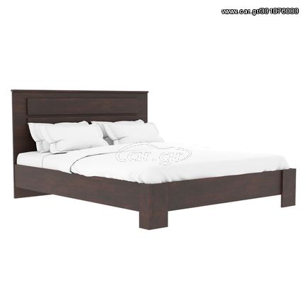 Κρεβάτι διπλό "OLYMPUS" σε χρώμα καρυδί 160x200