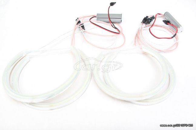 Δαχτυλίδια angel eyes για  BMW E36 / E38 / E39  με μετατροπέα - λευκό χρώμα