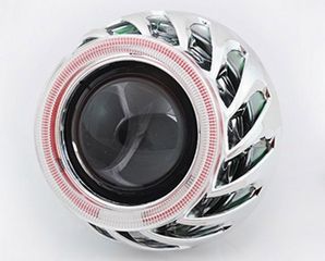 Bi xenon προτζέκτορες Morimoto Mini Spiral 2.5'' - με λευκό εσωτερικό και κίτρινο εξωτερικό δαχτυλίδι