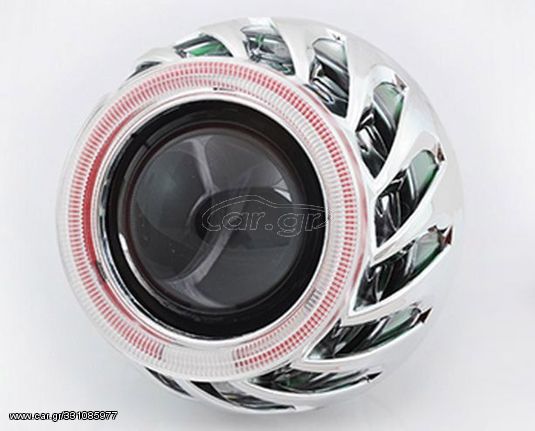 Bi xenon προτζέκτορες Morimoto Mini Spiral 2.5'' - με λευκό εσωτερικό και κίτρινο εξωτερικό δαχτυλίδι