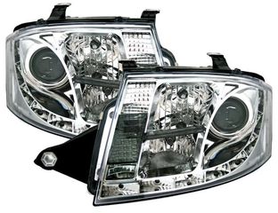 Φανάρια εμπρός Auti TT (1998-2005) led - chrome , με λάμπες (Η1) - σετ 2τμχ.