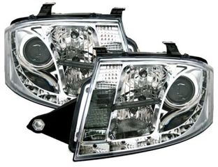 Φανάρια εμπρός Auti TT (1998-2005) led - chrome , με λάμπες (Η1) - σετ 2τμχ.