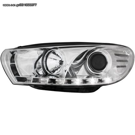 Φανάρια εμπρός led για Vw Scirocco (2008+) , με λάμπες (Η1) - σετ 2τμχ.