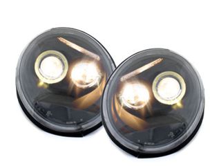 Φανάρια εμπρός Vw Beetle (1998-2005) angel eyes, με λάμπες (Η1) - σετ 2τμχ.